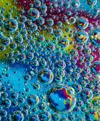 oil drops floating in water