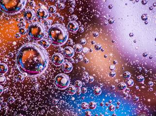 oil drops floating in water