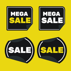 set of yellow sale labels