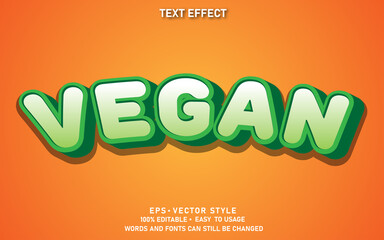 Editable Text Effect Cute Vegan Premium Vector