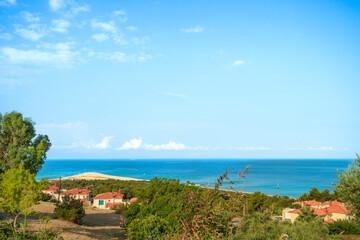 Fototapeta premium view from the hills of Possidi, Halkidiki Greece
