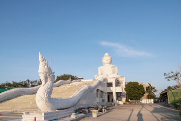 Obraz premium Big Buddha in phuket island Temple and monastery on high mountain in Phuket Thailand.
