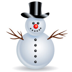 Colorful Illustration of a Snowman
