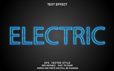 Editable Text Effect Electric Premium Vector