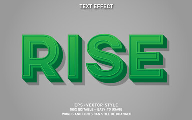 Modern Editable Text Effect Rise Premium Vector