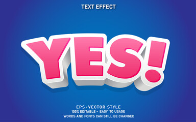 Modern Editable Text Style Effect Yes Premium Vector