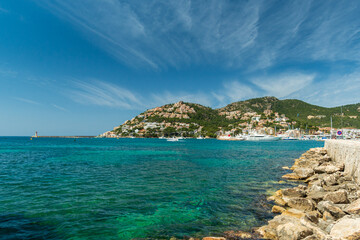 Boats in the port of Andratx, Balearic Islands, Majorca, Spain on April 12, 2014.