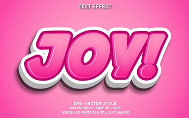 Editable Text Effect Cute Joy Premium Vector