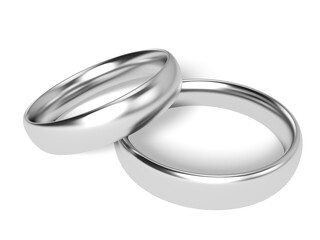 Two Rings - Platinum or Silver