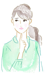 Watercolor style illustration of a beautiful woman