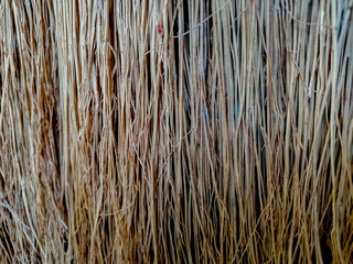 Close up of bamboo broom