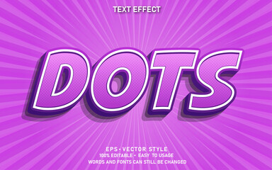 Editable Text Effect Dots Comic Premium Vector