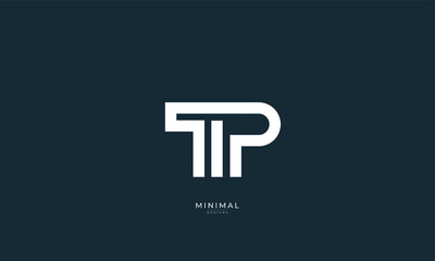 Alphabet letter icon logo TP
