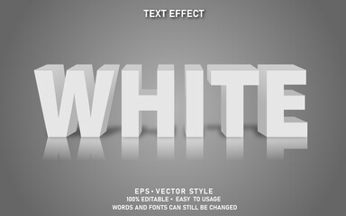 Editable Text Effect White Premium Vector