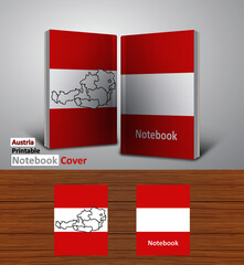 Notebook Design Mockup - 3D Book Template - National Country Map and Flag - Ready to Print Magazine Cover - Vector