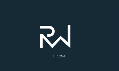 Alphabet letter icon logo RW
