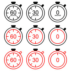 Stopwatch line icon. Timer, outline style design. Vector Illustration.