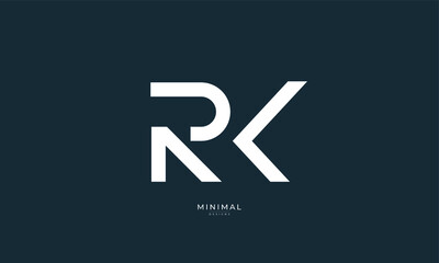 Alphabet letter icon logo RK