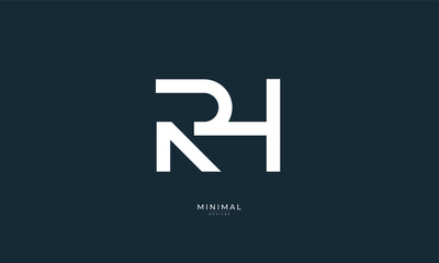 Alphabet letter icon logo RH
