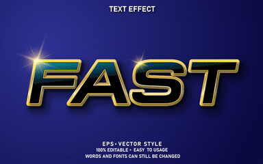 Editable Text Effect Fast Premium Vector