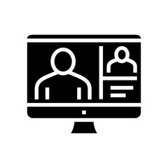 online communication glyph icon vector. online communication sign. isolated contour symbol black illustration