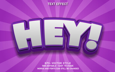 Editable Text Effect Cute Hey Premium Vector