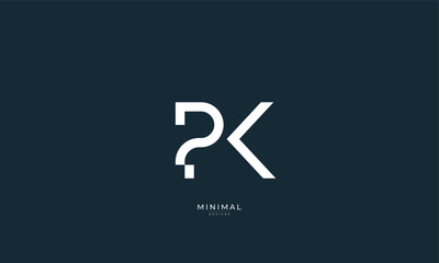 Alphabet letter icon logo PK