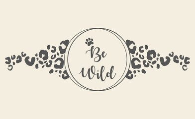 Abstracr art vector illustration watercolor background with frame for text and leopard pattern with splashes paint. Design template for banner, sale promotion, special offer, social media publication. © IrkoValenko