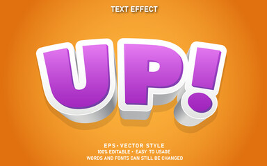 Modern Editable Text Style Effect Up Premium Vector
