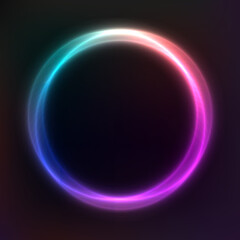 Abstract vector background from neon geometric shapes, vector template, round frame, wallpaper