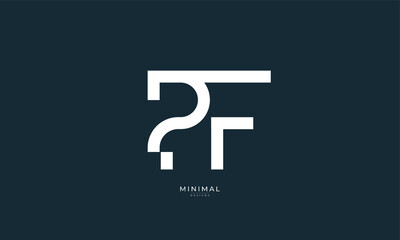 Alphabet letter icon logo PF
