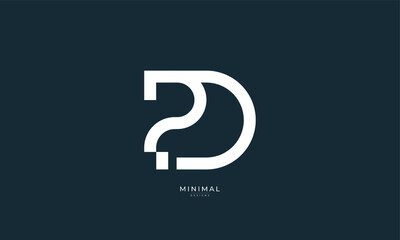 Alphabet letter icon logo PD