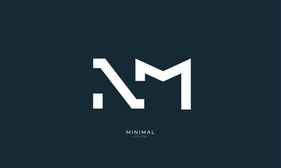 Alphabet letter icon logo NM