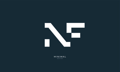 Alphabet letter icon logo NF