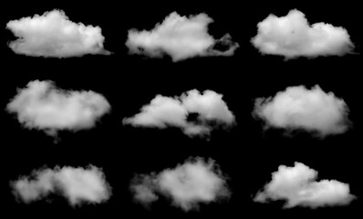 cloud isolated on black background - obrazy, fototapety, plakaty