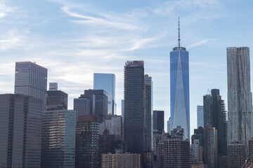 Fototapeta na wymiar Lower Manhattan Skyline with Office Buildings in New York City