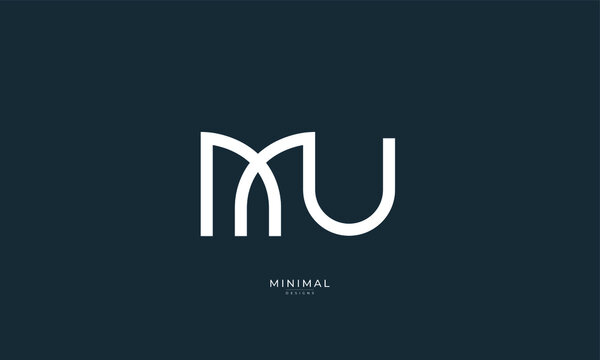 Alphabet letter icon logo MU