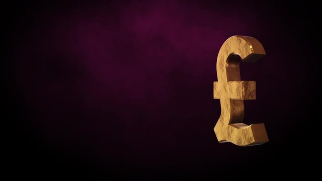 Abstract 3d background rotating pound sterling sign