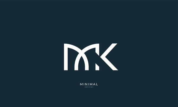 Alphabet letter icon logo MK