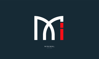 Alphabet letter icon logo MI