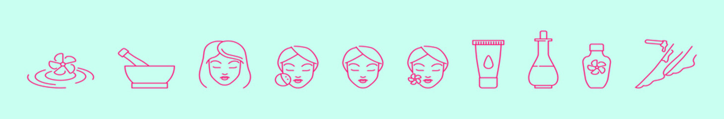 set of hair removing cartoon icon design template with various models. vector illustration isolated on blue background