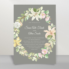 elegant lily wedding invitation card set