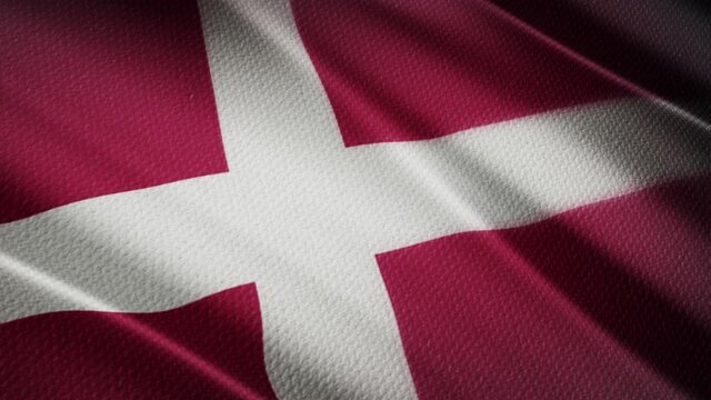 Flag of Denmark Realistic 3D