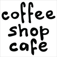 Words about coffee. Vector doodle illustration. hand drawing.