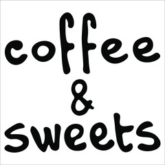 Words about coffee. Vector doodle illustration. hand drawing.