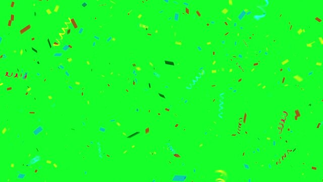 Colorful Confetti Explosion on Green Screen