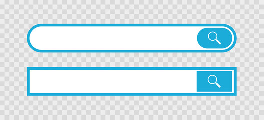 Search bar for banner design. Blue color. Vector illustration