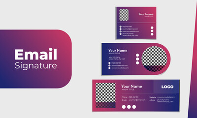 Set of Flat & Modern Email Signature Templates. Editable & scalable to any size.