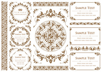 set of vintage design elements