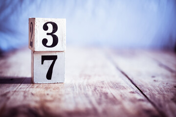 Number 37, thirty seven, three and seven - date, anniversary, birthday